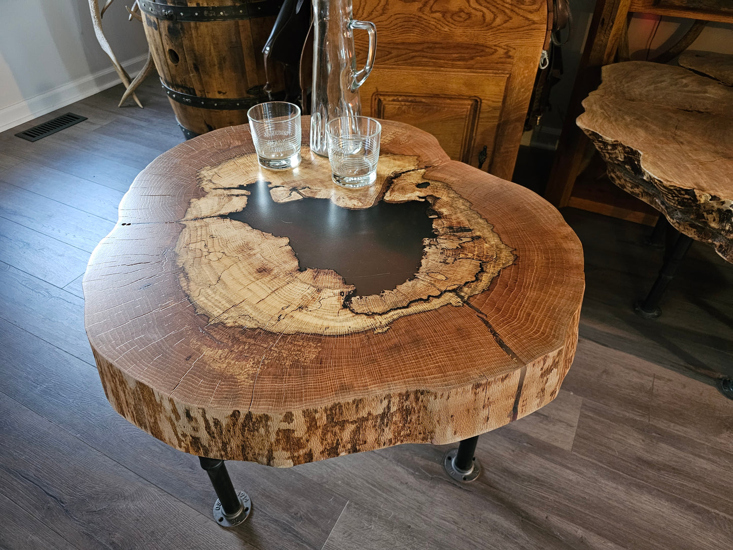 Hollow Red Oak End Table