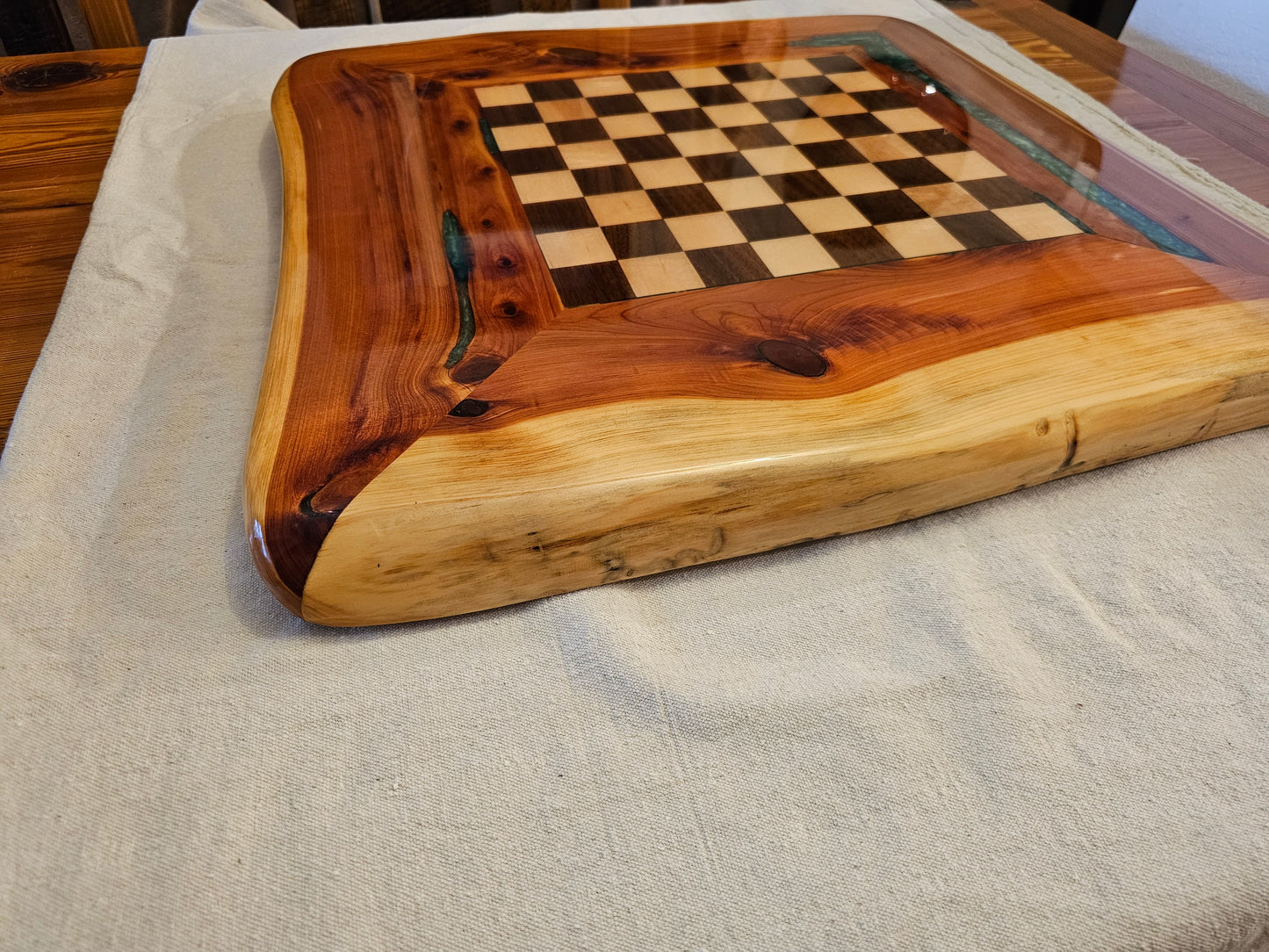 Cedar Epoxy Chess Board