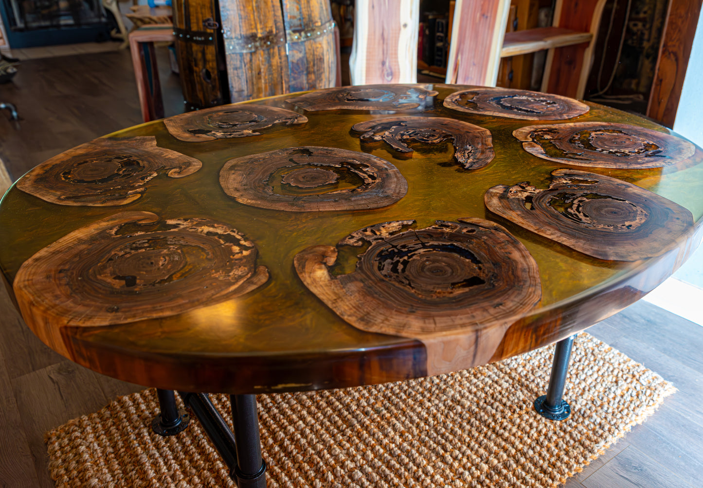 Hollow Black Walnut Translucent Coffee Table