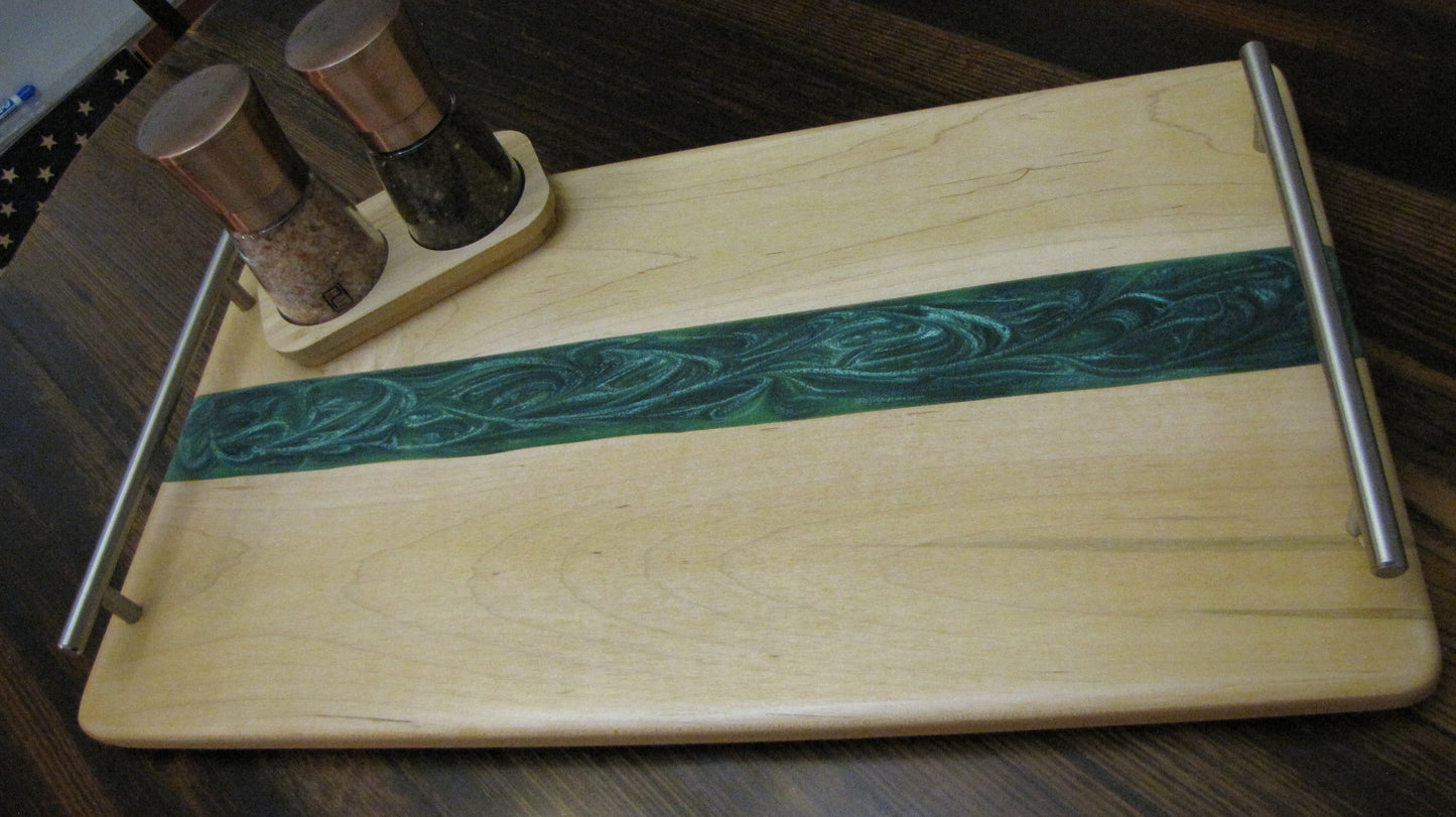 Maple Epoxy Resin Charcuterie Serving Tray