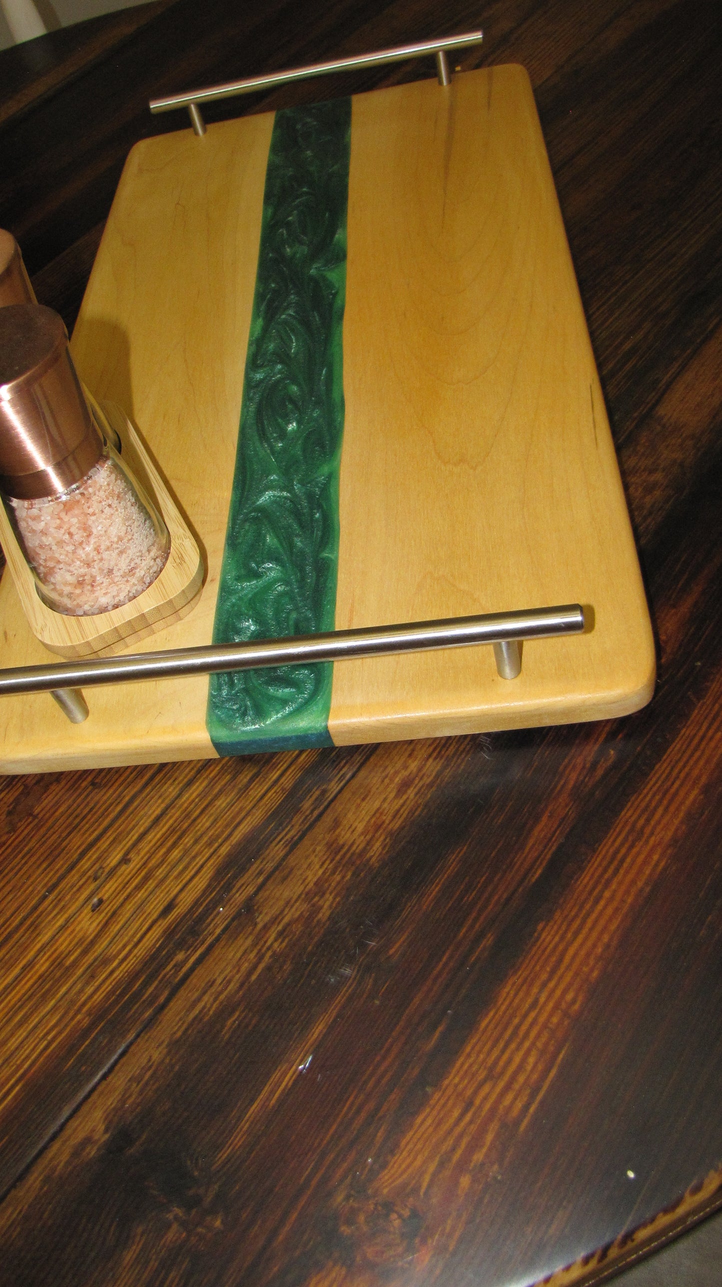 Maple Epoxy Resin Charcuterie Serving Tray