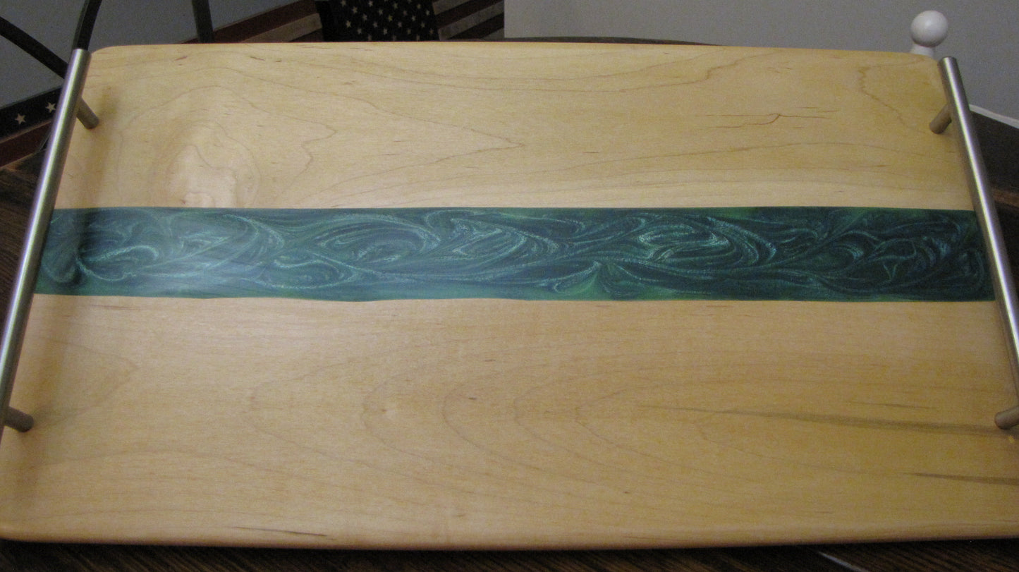 Maple Epoxy Resin Charcuterie Serving Tray