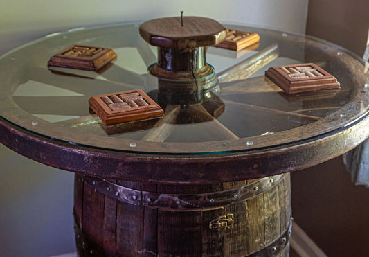 Whiskey Barrel Cabinet with Lazy Susan