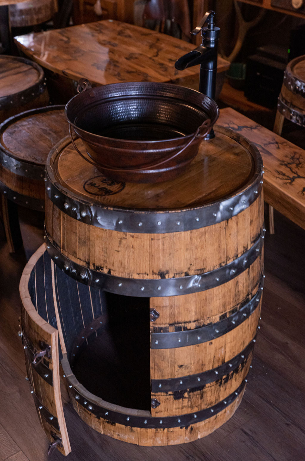 Whiskey Barrel Vanity