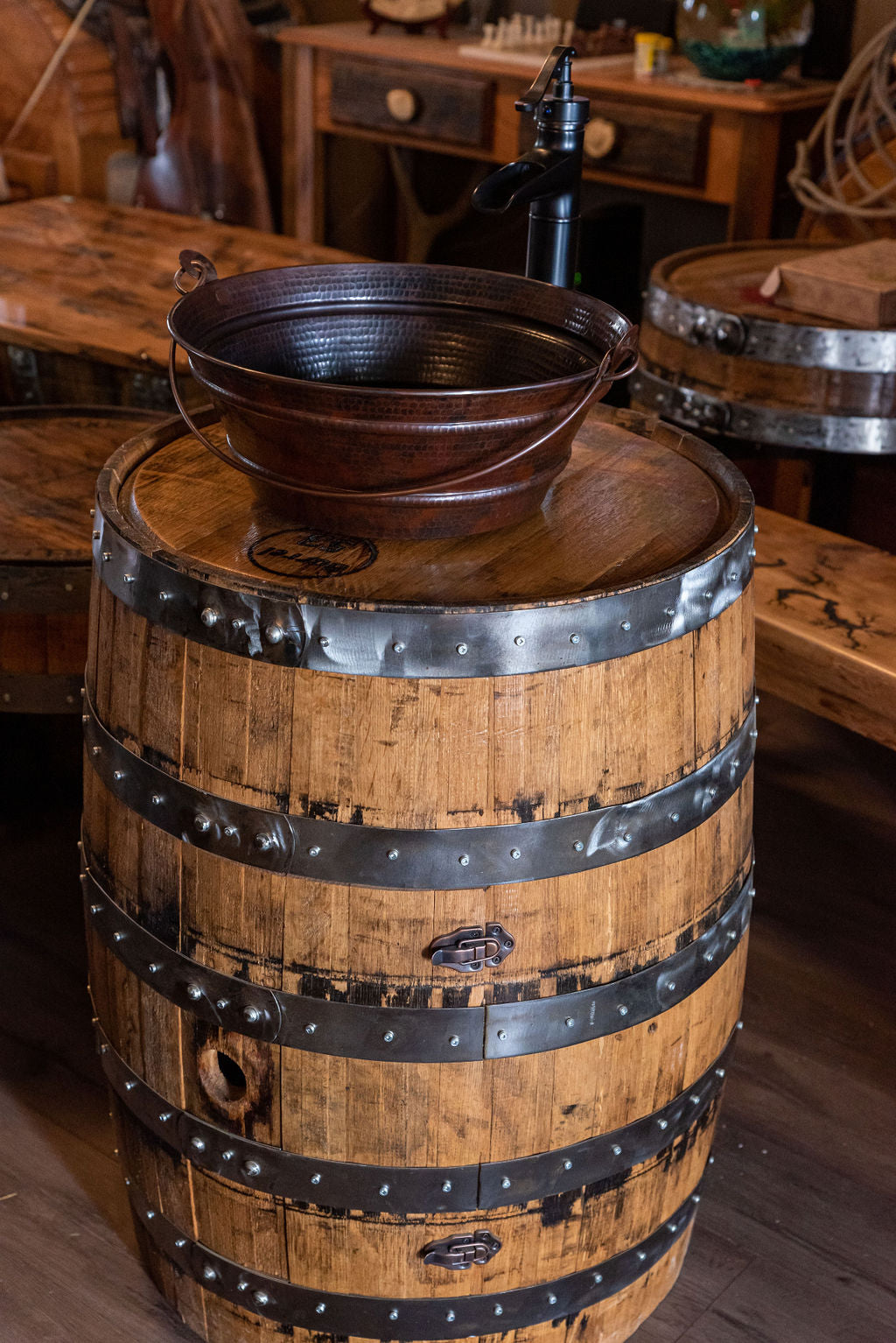 Whiskey Barrel Vanity