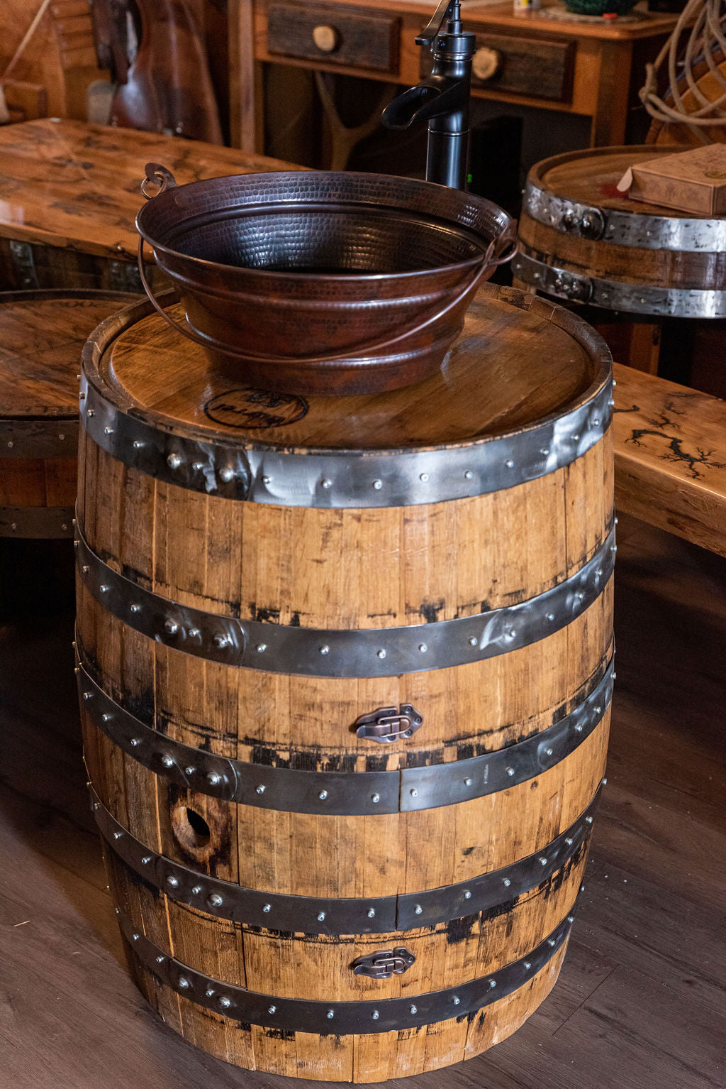 Whiskey Barrel Vanity