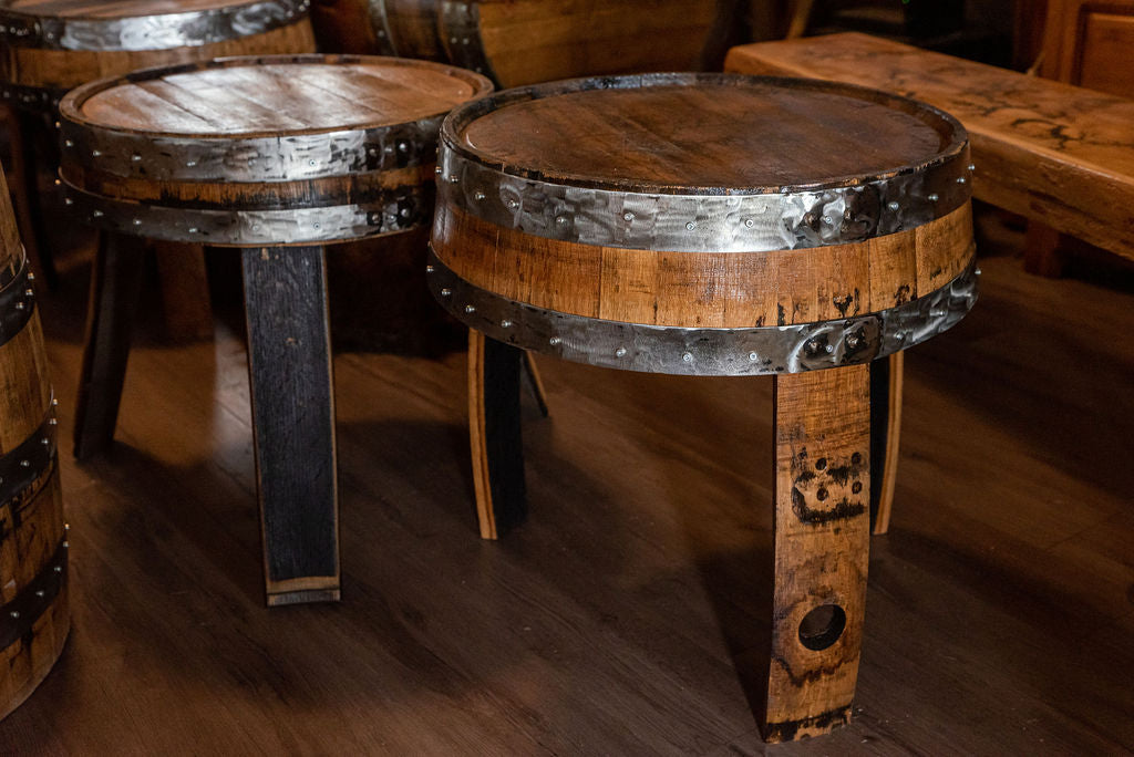 Whiskey Barrel End Tables