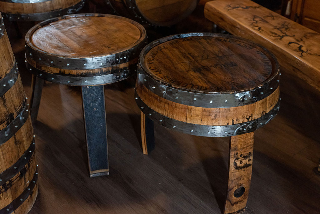 Whiskey Barrel End Tables