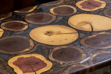 Wine Barrel Coffee Table with Epoxy Top