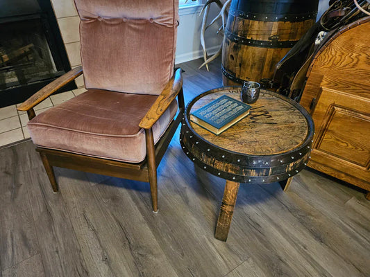 whiskey barrel end tables | whiskey barrel fire pit