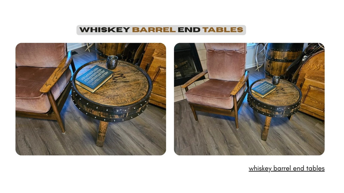 Whiskey Barrel End Tables