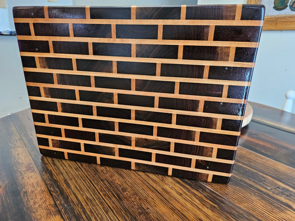 Walnut and Maple BRICK Butcher Block