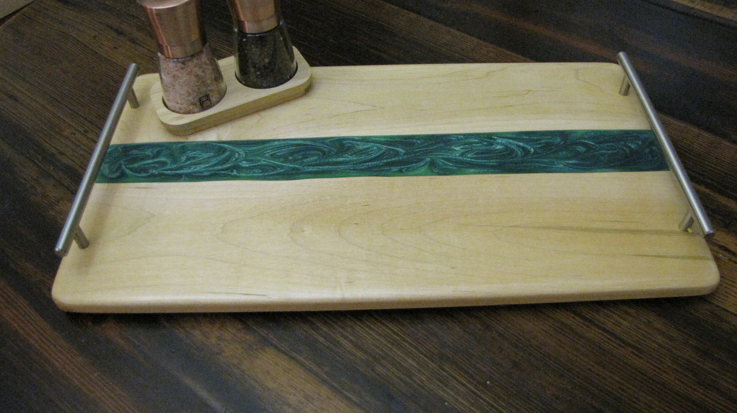 Maple Epoxy Resin Charcuterie Serving Tray