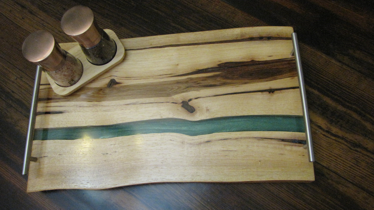 Charcuterie Board Hickory Epoxy River